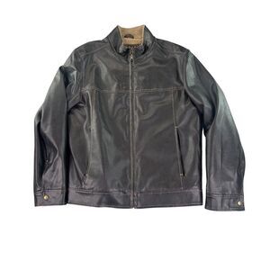 Columbia Jacket Mens‎ Medium Brown Full Zip Bomber Aviator Sherpa Lined *